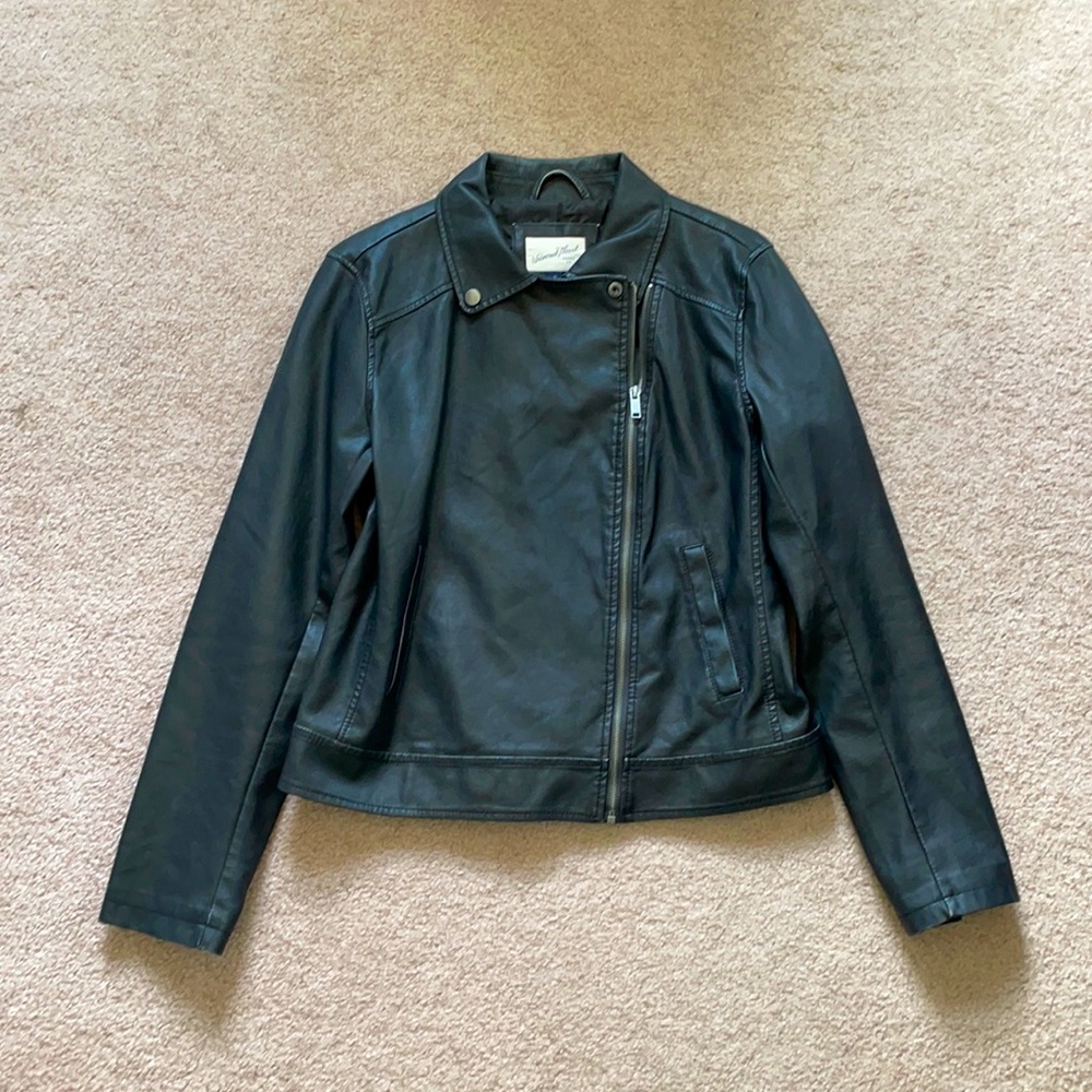 Medium Black Faux Leather Jacket Universal Threads